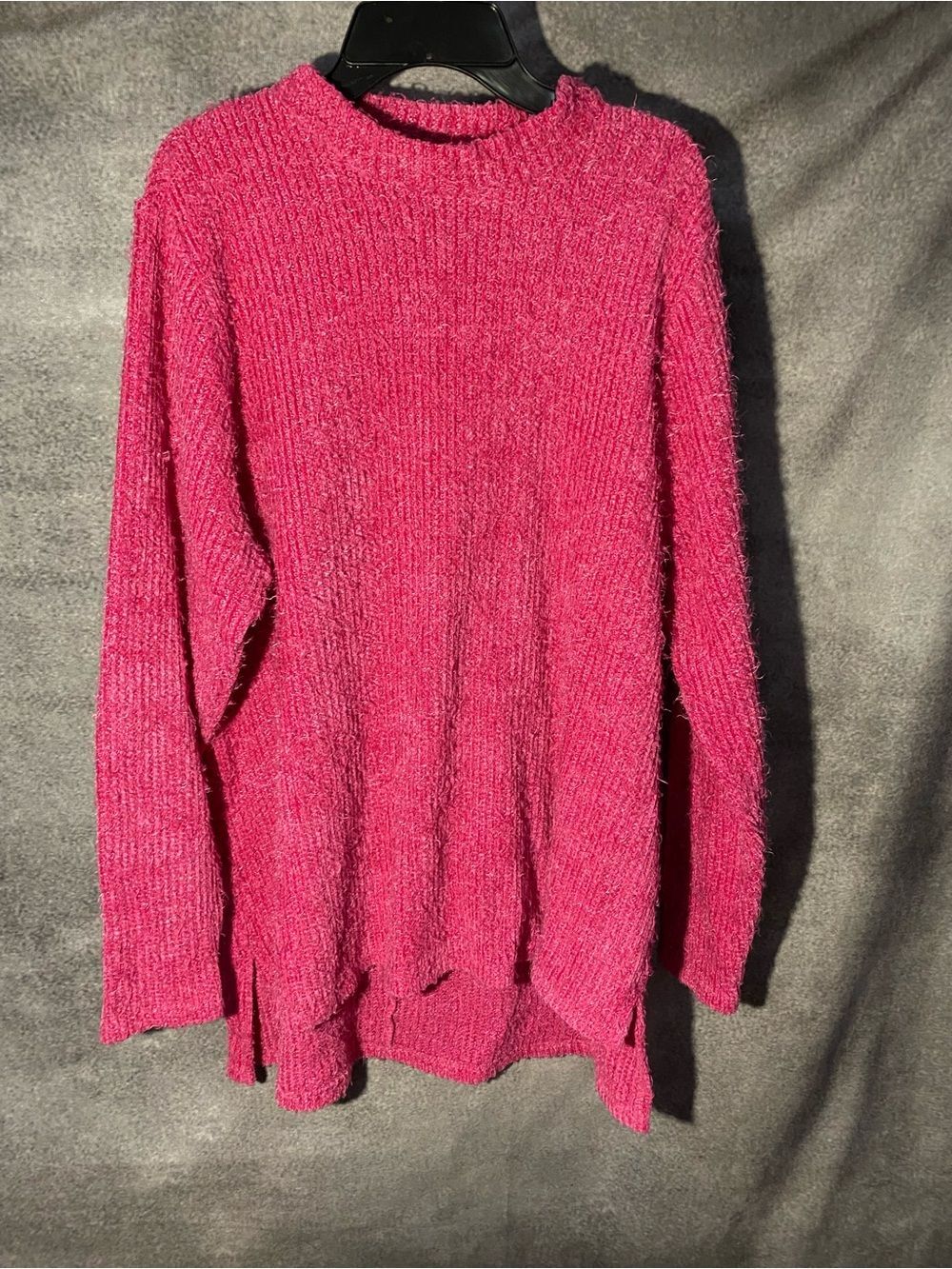 Lane Bryant Pink Fuzzy Ribbed Knit Long Sleeve Sweater Size 18/20